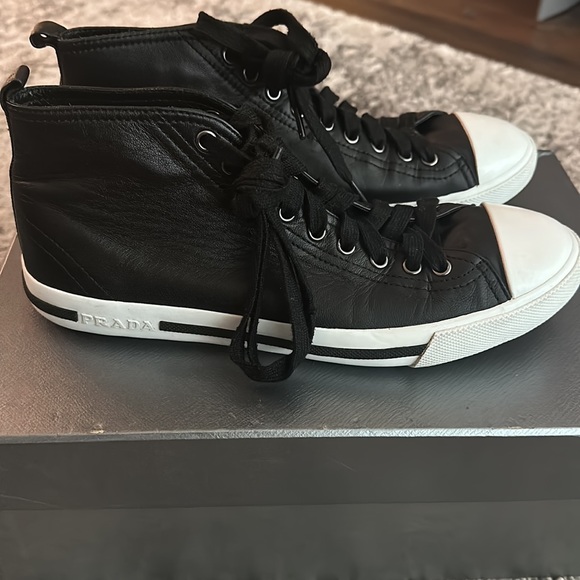 Prada leather sneakers - Picture 2 of 5